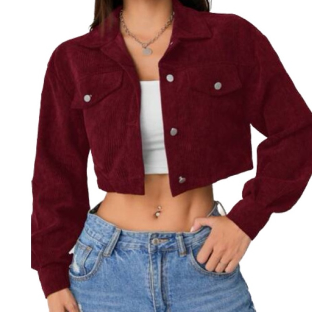 Women's Burgundy Corduroy Jacket